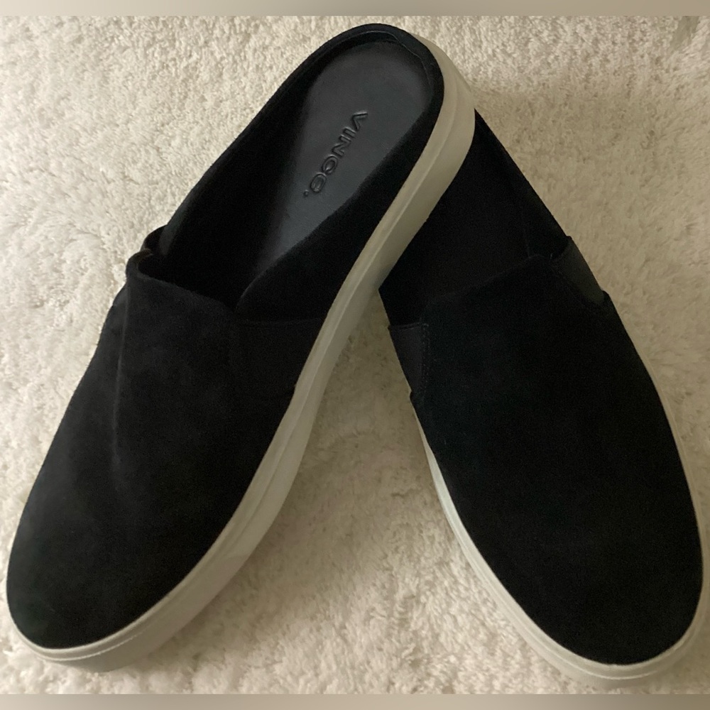 Vince Women’s Black Slip-On Suede Sneaker Mule Size 6.5M